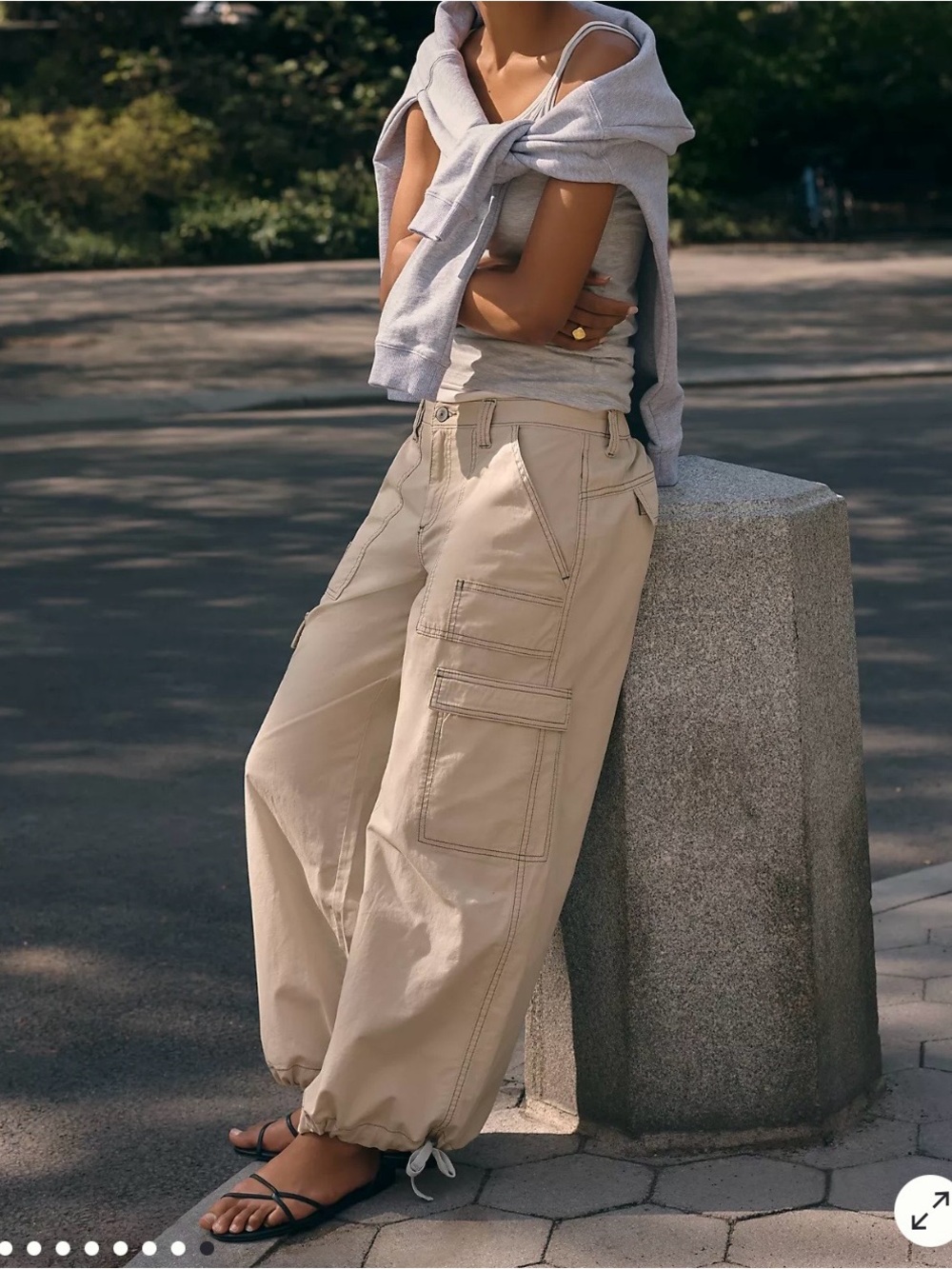 Anthropologie Beige Cargo Jogger Pants